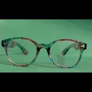 Green, pink, and blue cute fashion glasses
